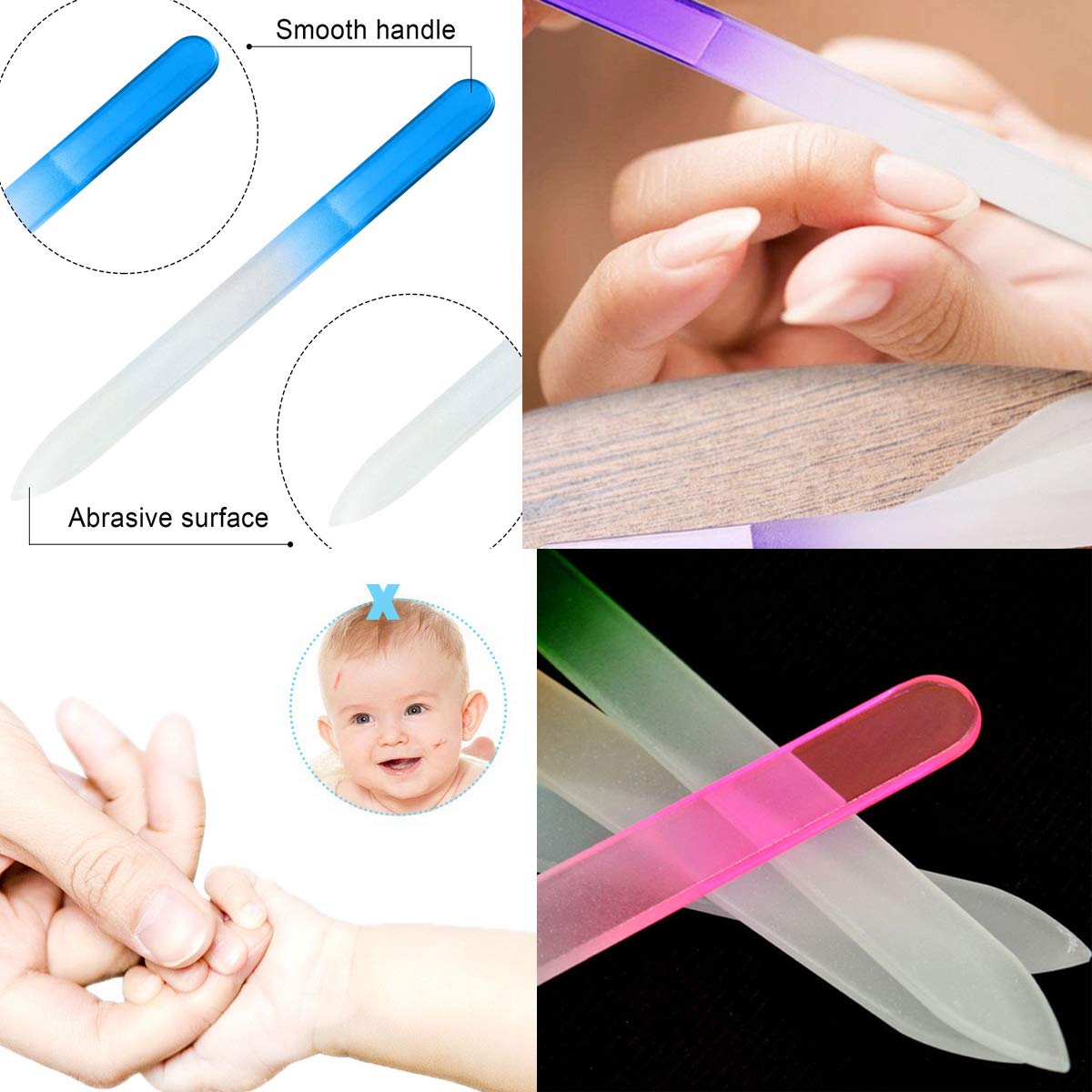 QRWT multi-colored nail files set for organized styling.