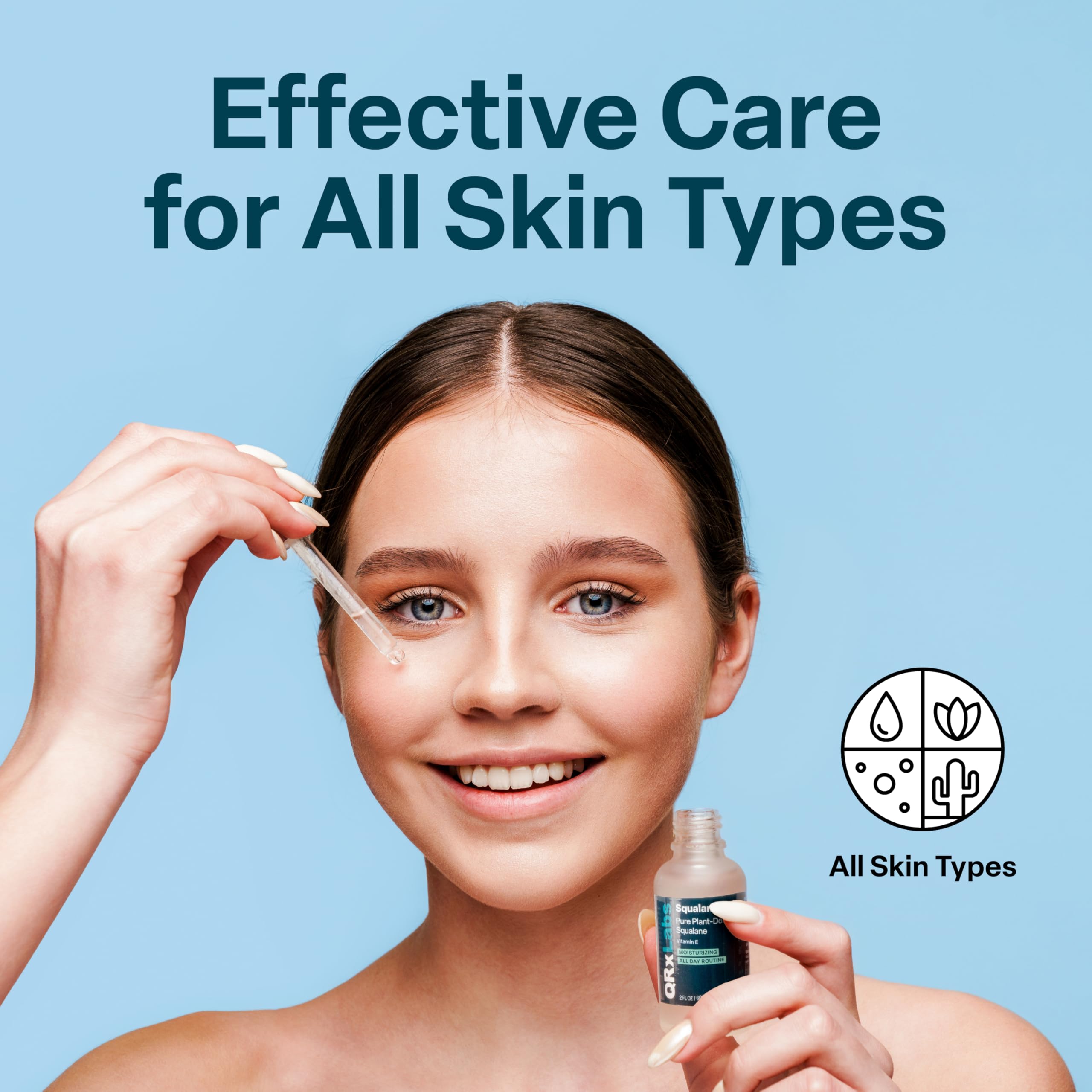 QRxLabs Aceite de Squalane para rostro, aplicación suave que nutre la piel.