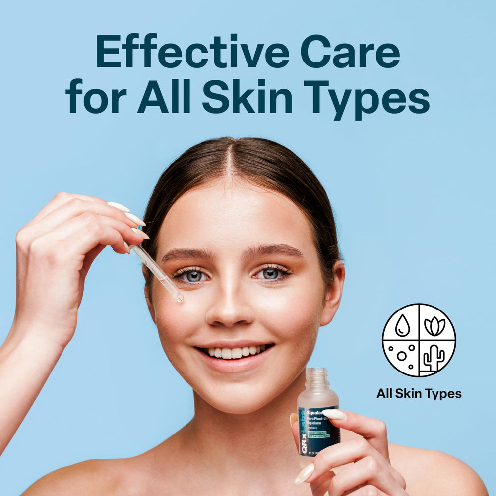 QRxLabs Aceite de Squalane para rostro, aplicación suave que nutre la piel.