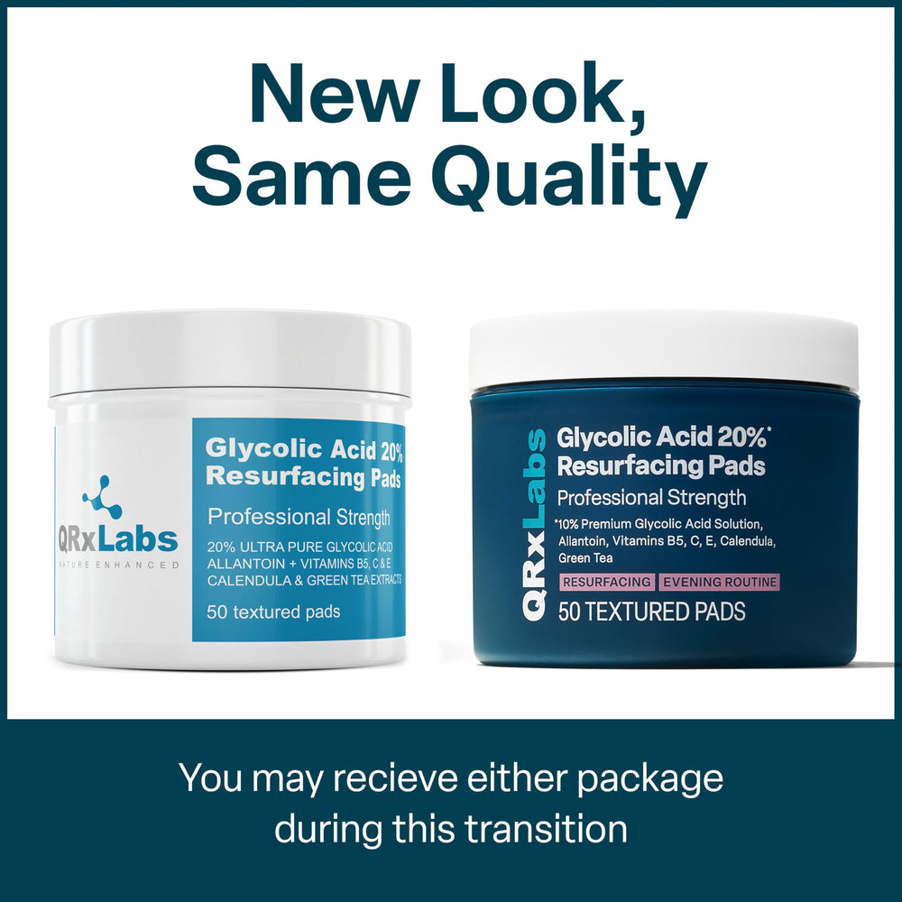 QRxLabs Glycolic Pads nonwoven pad texture ready for gentle resurfacing