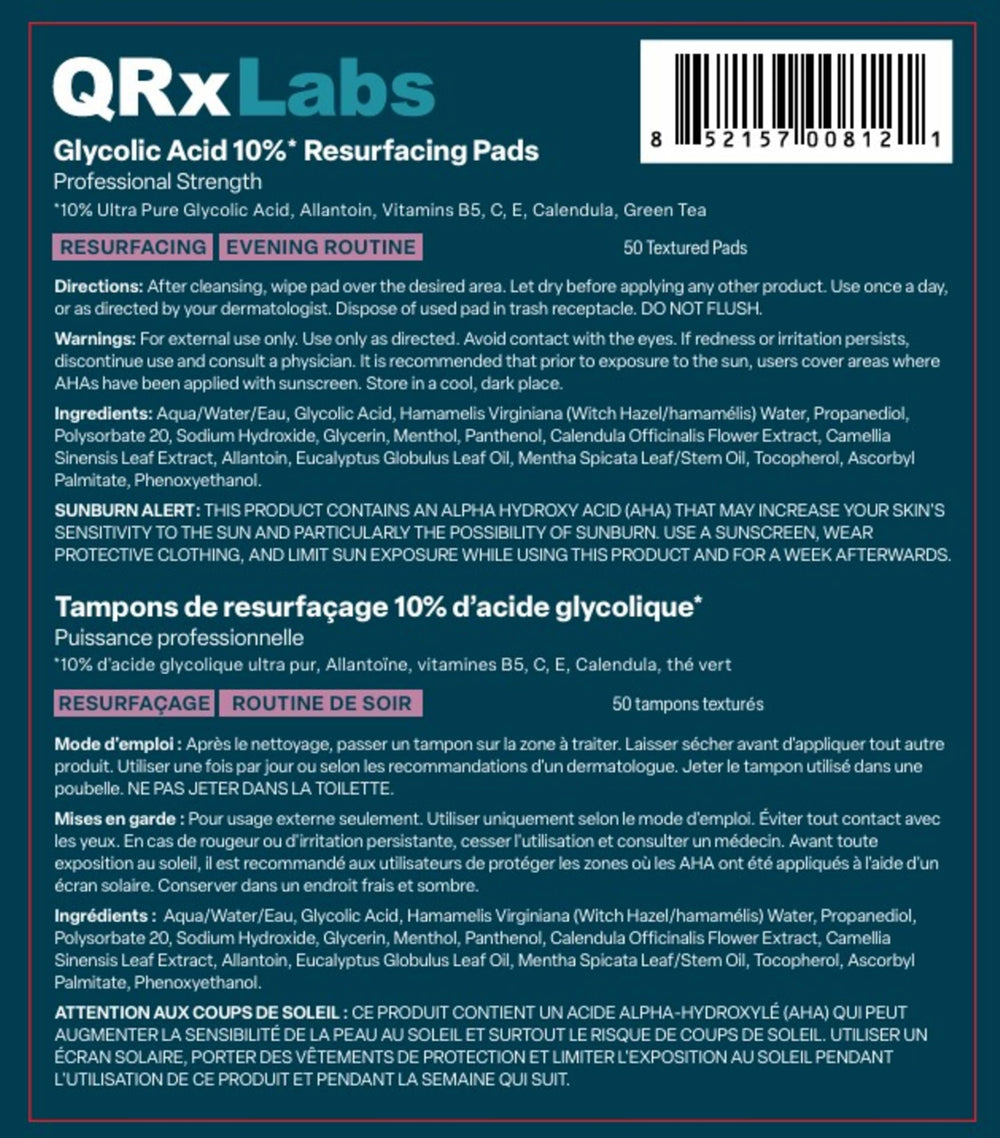 QRxLabs packaging display showing the 50-count jar