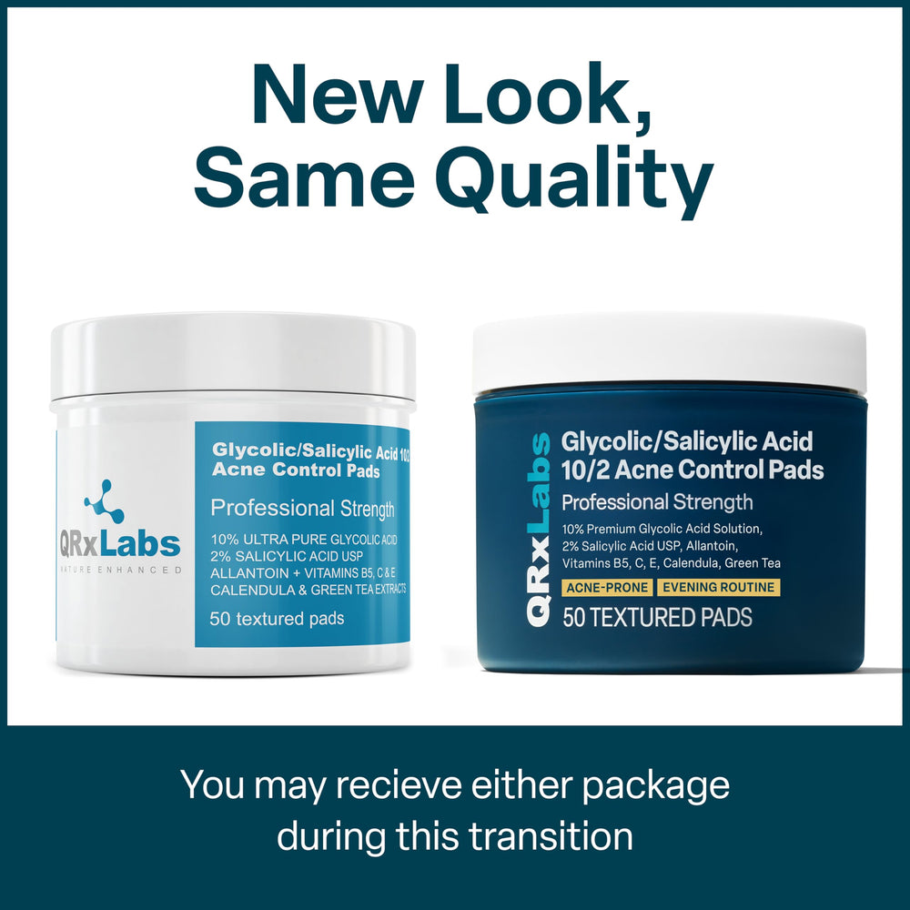 QRxLabs green tea calendula extracts highlight soothing ingredients for balanced skin.