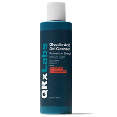 QRxLabs limpiador gel con ácido glicólico 5% para exfoliar suavemente.