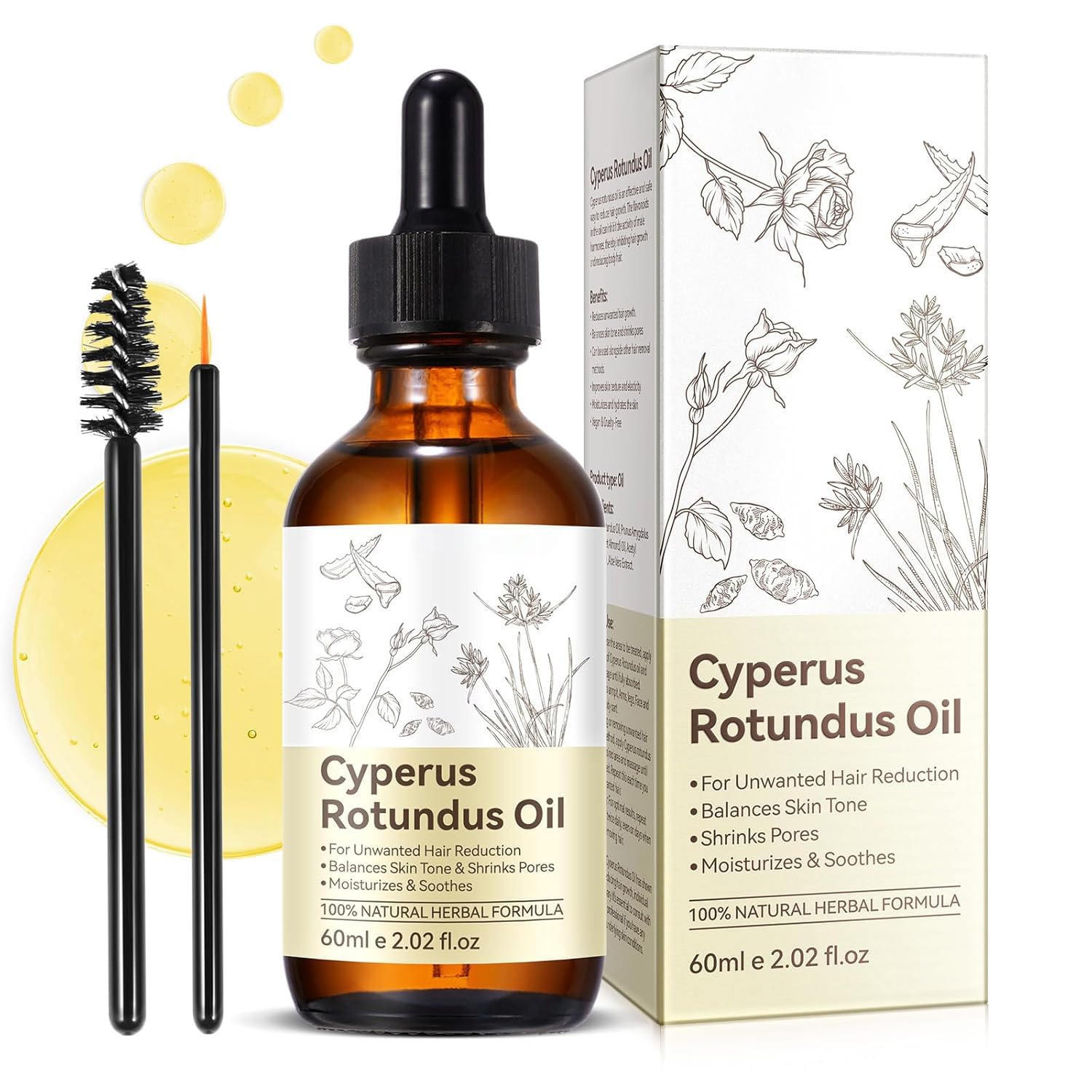 QRZBPZWE Cyperus Rotundus Oil en botella, hidratación suave para la piel.