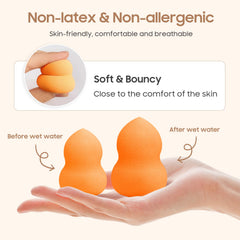 QSdywlyd makeup sponge teardrop-coffee for smooth liquid foundation application
