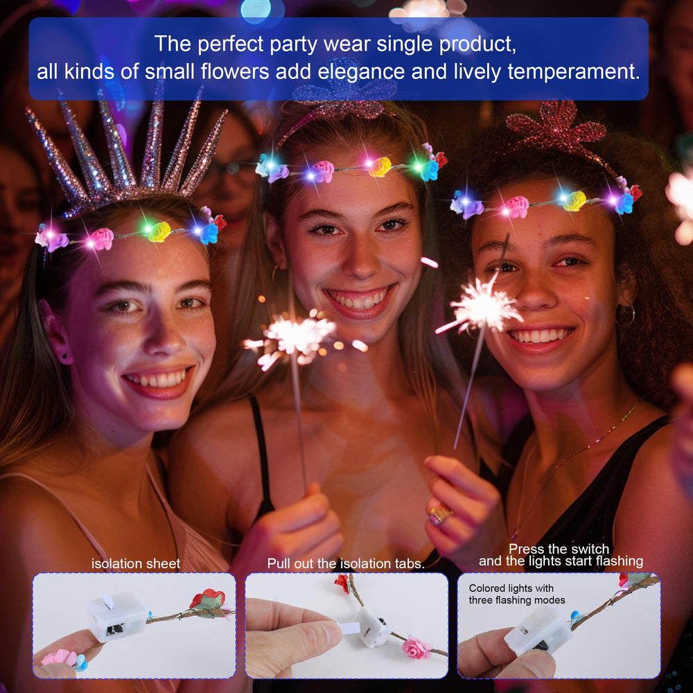 Diadema con luces QSJQllo, ideal para sesiones de fotos y fiestas.