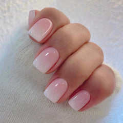 Qsnidy square nails in pink ombre offer quick 5-minute fit for daily wear.