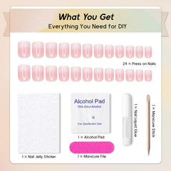 Qsnidy square nails made of durable ABS, safe wear for long days.
