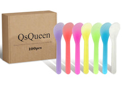 QsQueen espátulas cosméticas: set de 100 unidades para aplicación higiénica.