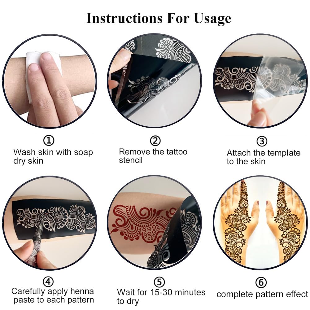 QSTOHENA nine-sheet kit sparks party-ready body art ideas for celebrations.