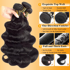 QTHAIR 18A-grade virgin Brazilian hair, strong machine double weft close-up.