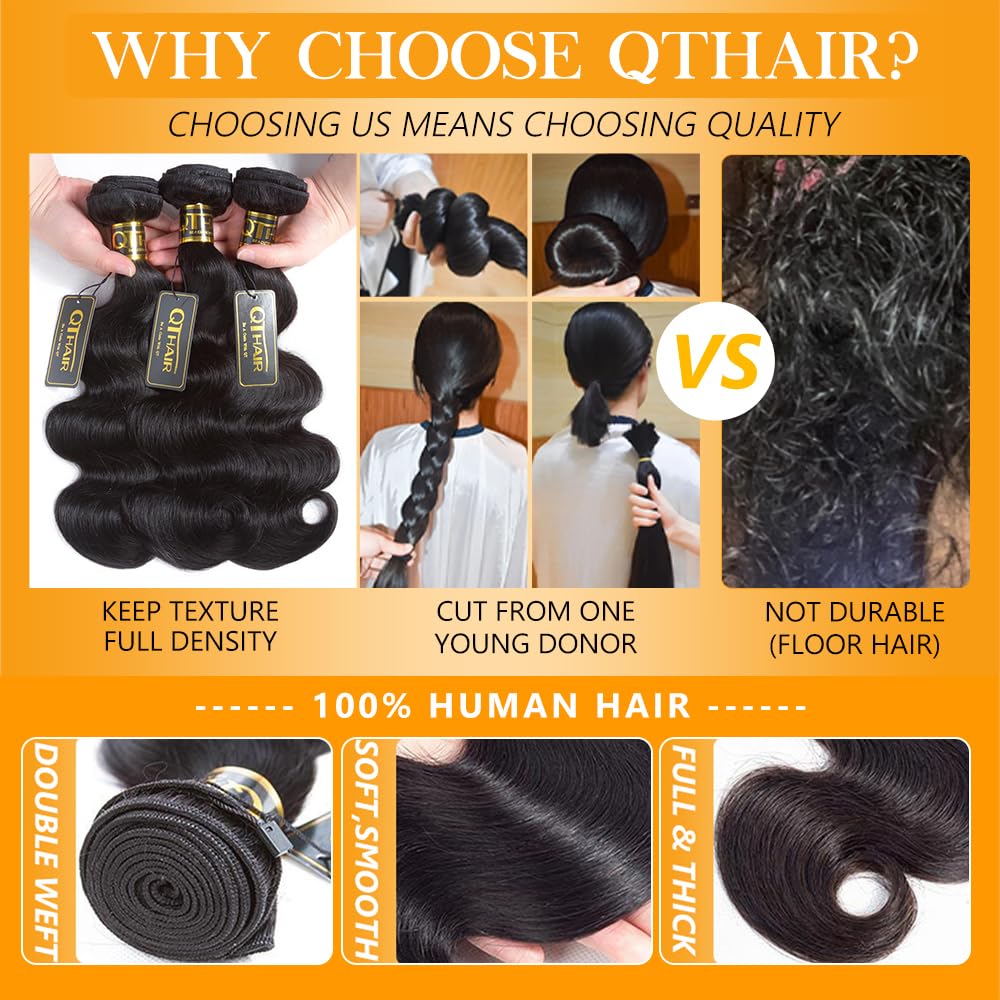 QTHAIR bundles double strong weft close-up, reduced shedding and sturdy construction.