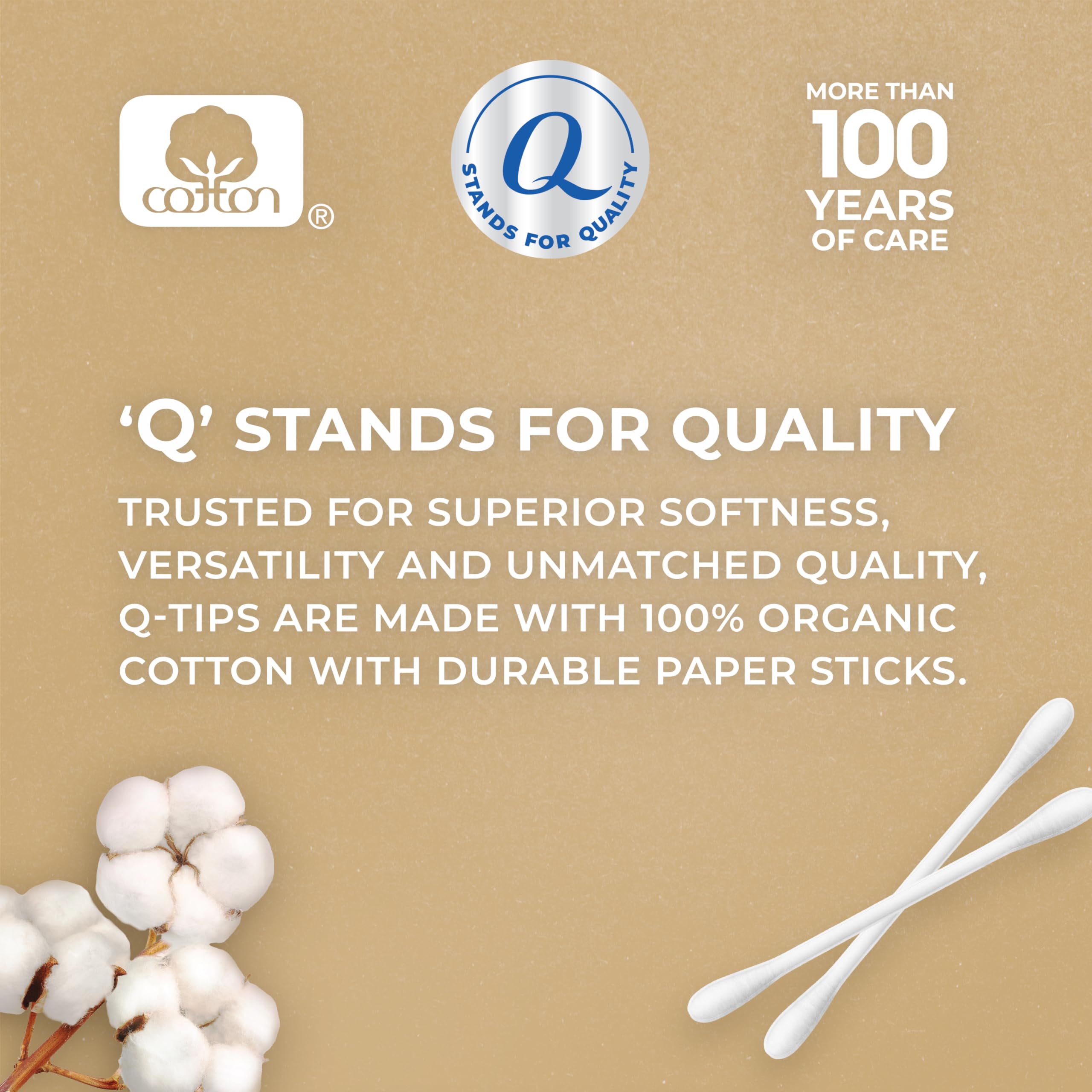 Q-tips 4-pack outer packaging for convenient on-the-go routines