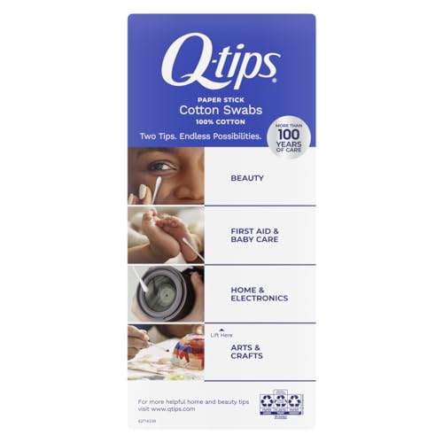 Close-up of soft cotton tips on Q-tips swabs for gentle tasks