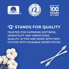 Q-Tips Precision Tips close-up showing fine tip for detail work.