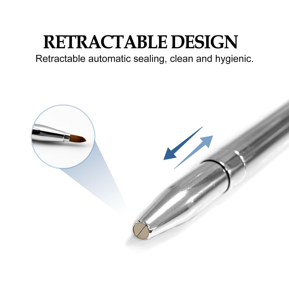 Quacc lip brush tucked in a handbag demonstrates portable makeup on the go