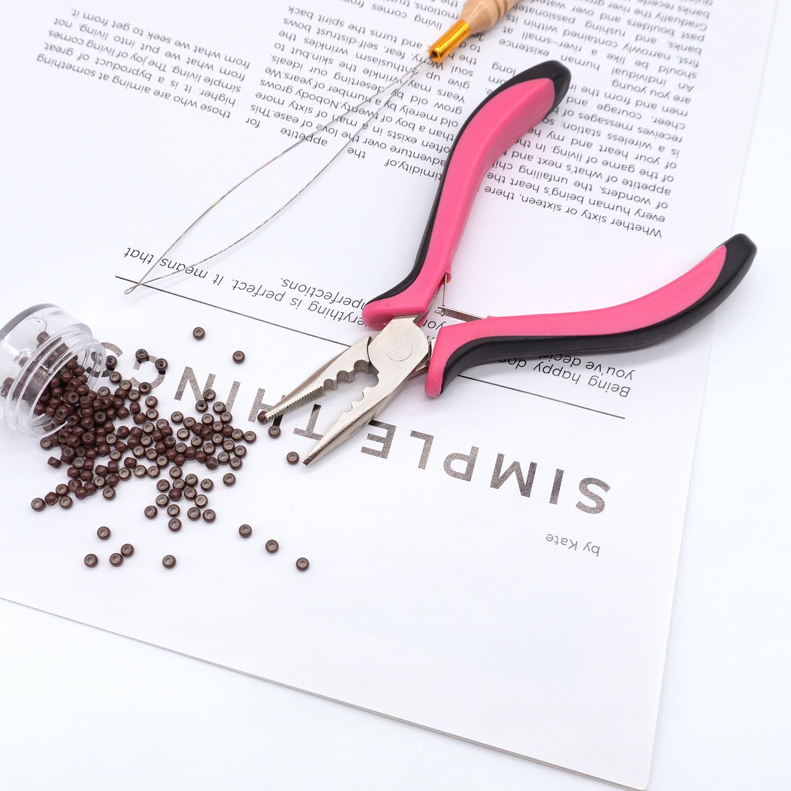 Quacc tool for professionals or DIY hair extension work.