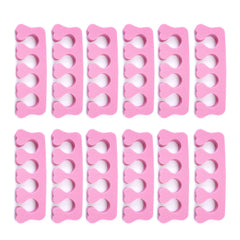 Quacc sponge toe separators with pink heart design, close view highlighting soft material