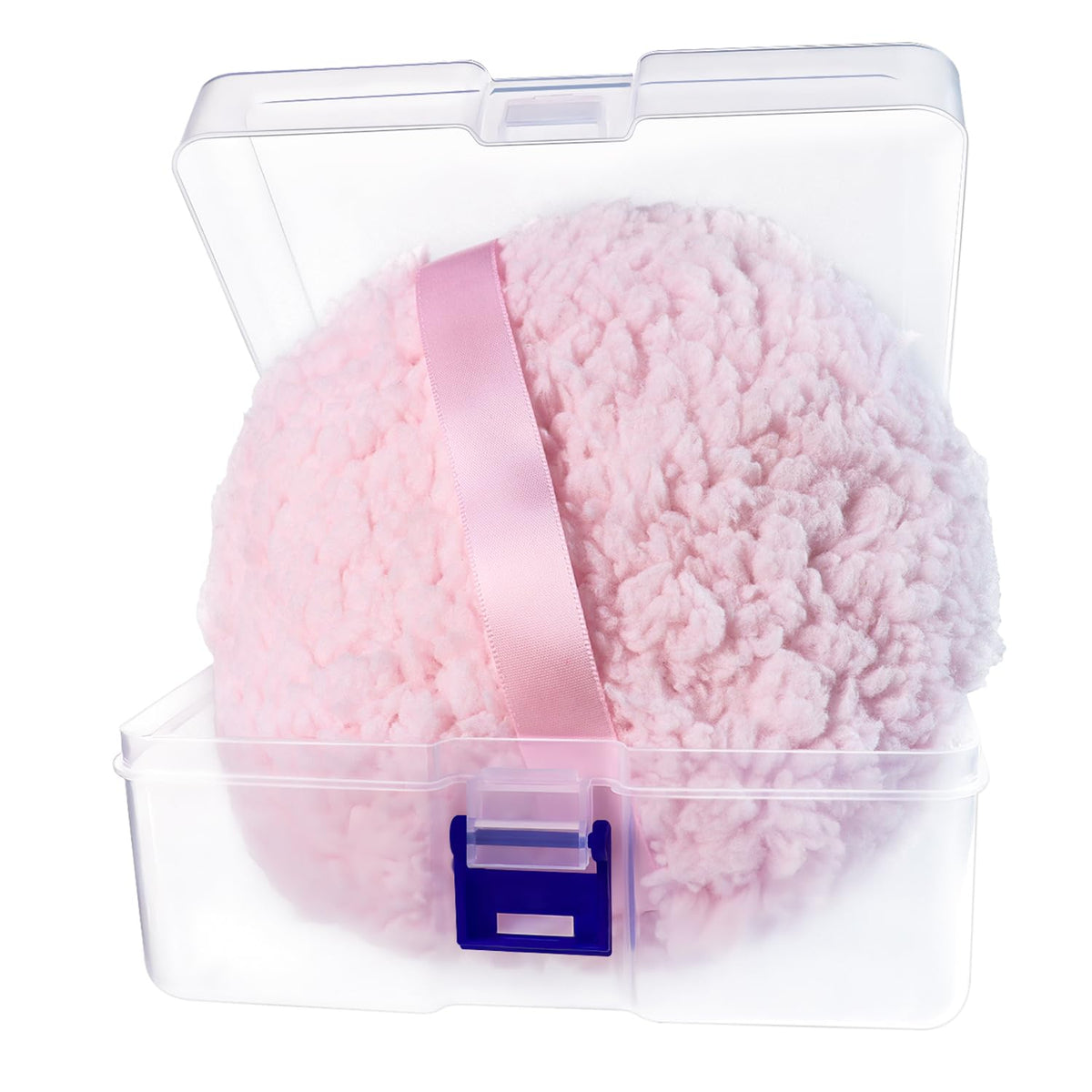 Quadafy powder puff 6x3 oversized with cloud-soft lambswool for gentle powder pickup.
