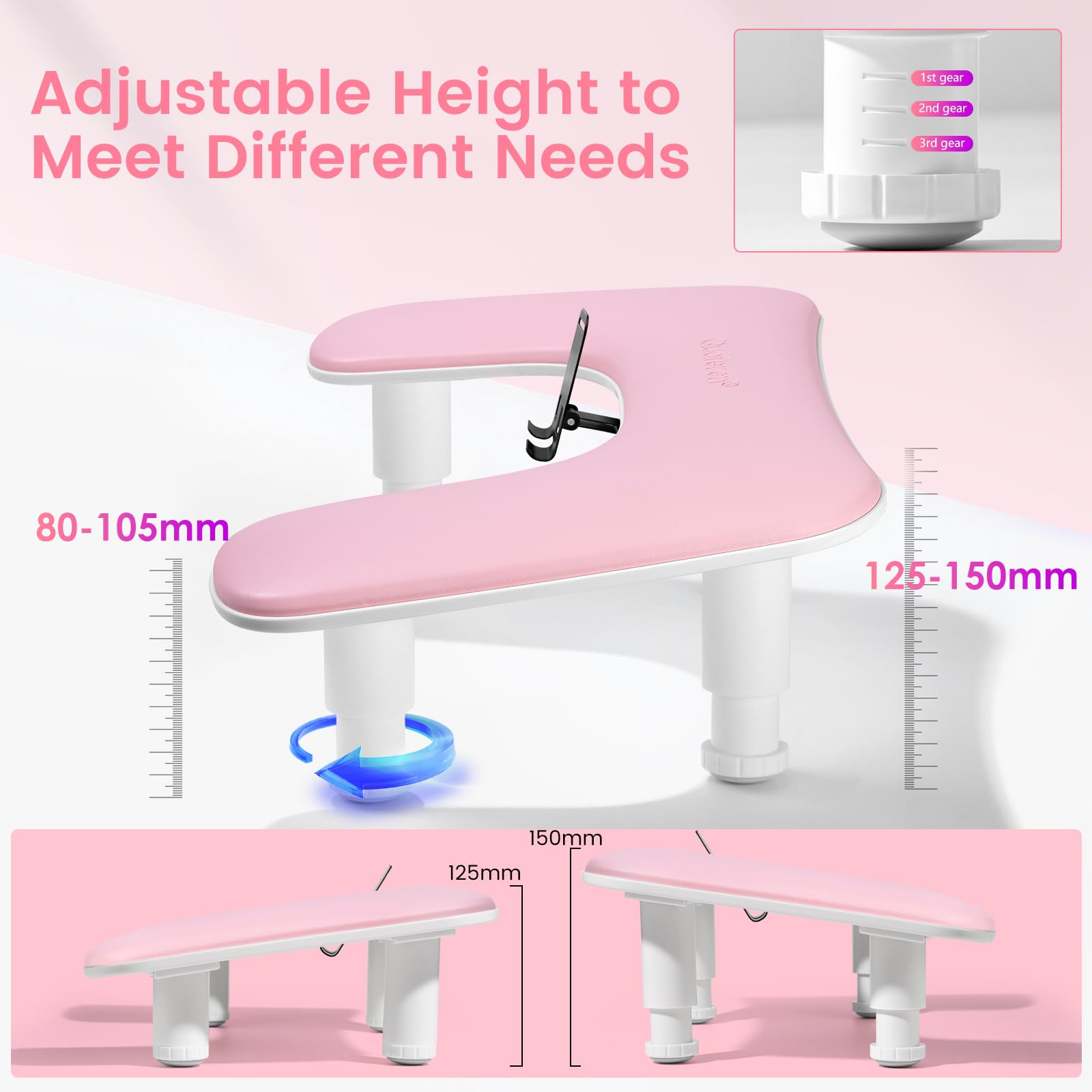 Quaferen arm rest ergonomic foam cushion and 15° tilt keep clients comfortable
