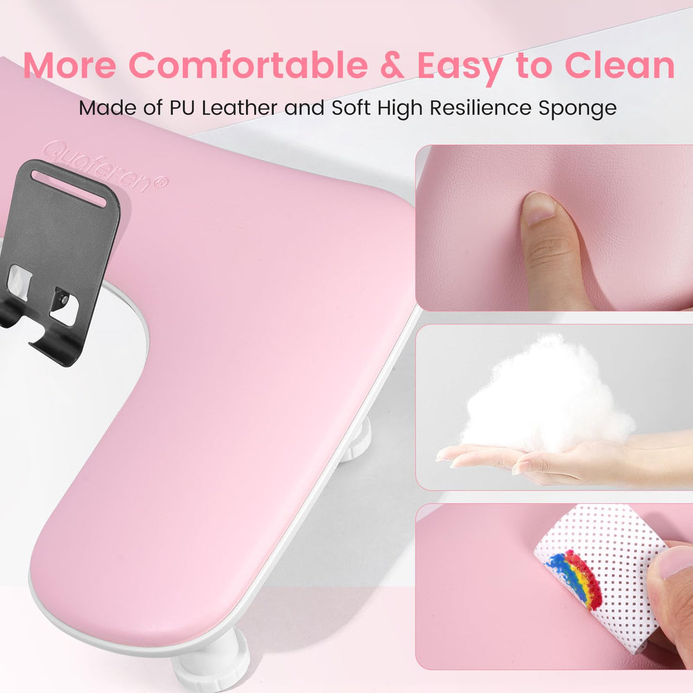 Quaferen arm rest PU leather surface resists sweat and adhesives and cleans easily