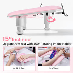 Quaferen arm rest slip-free base with silicone pads prevents wobble on any table