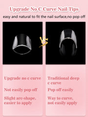 Quaferen easy-to-use tips with edge glue for quick nail enhancements.
