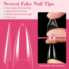 Quaferen half-cover nail tips offering secure fit for natural nails.