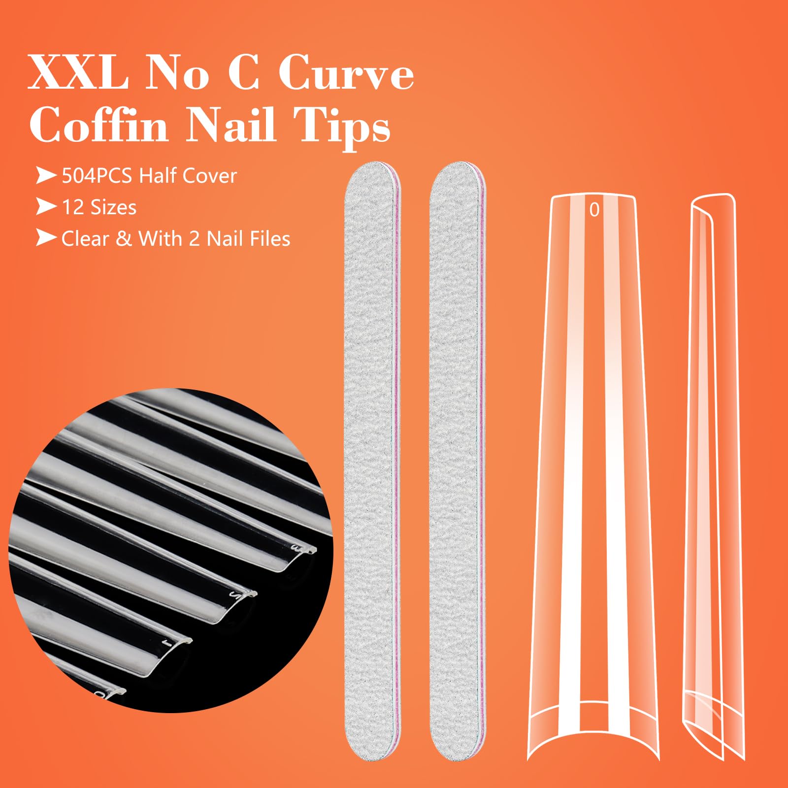 Quaferen no-C curve coffin tips offer extra length with a flatter natural fit.