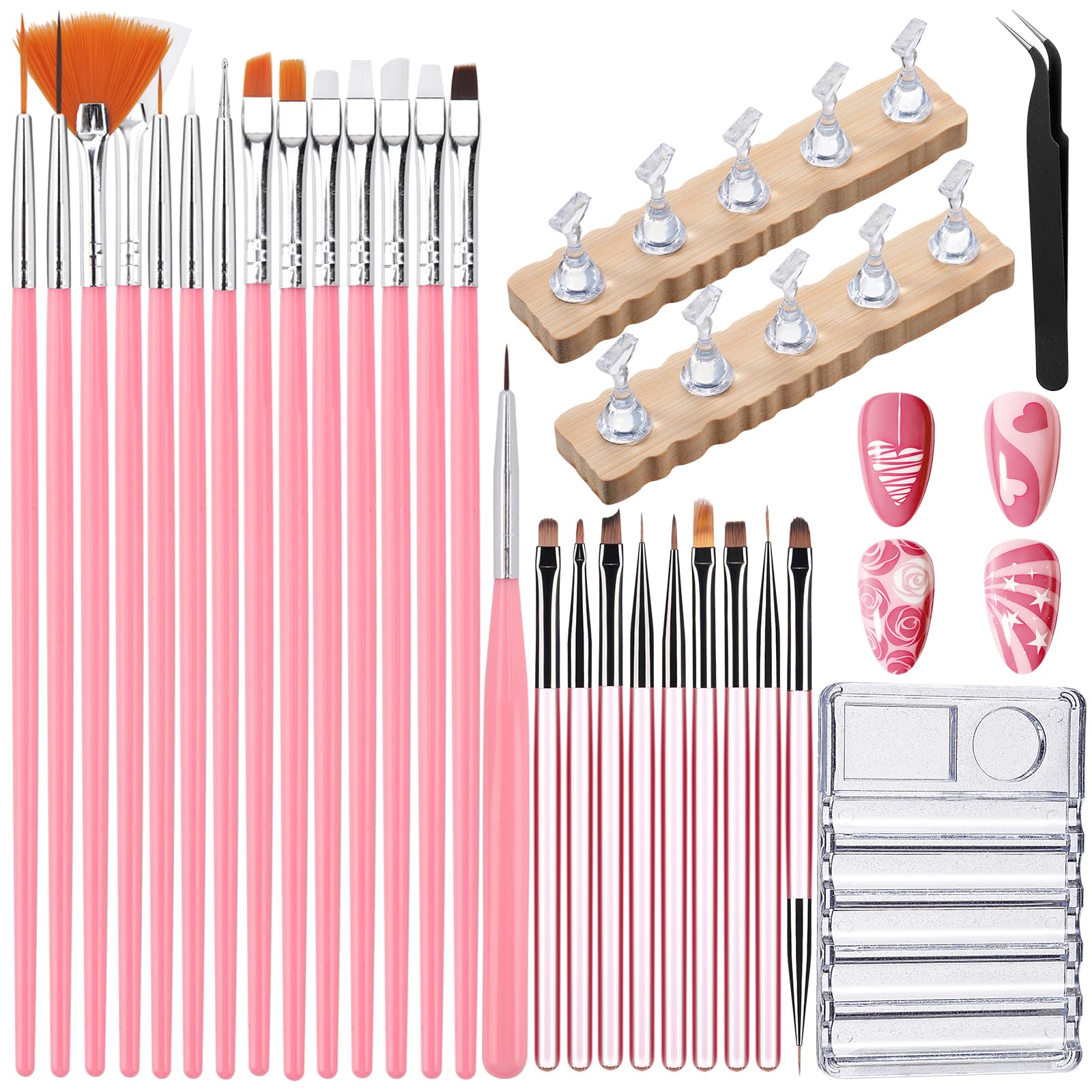 Quaferen 39-piece nail brush set shown in box view for home setup.