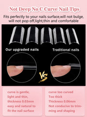 Quaferen soft resin nail tips are durable and flexible for comfortable wear.