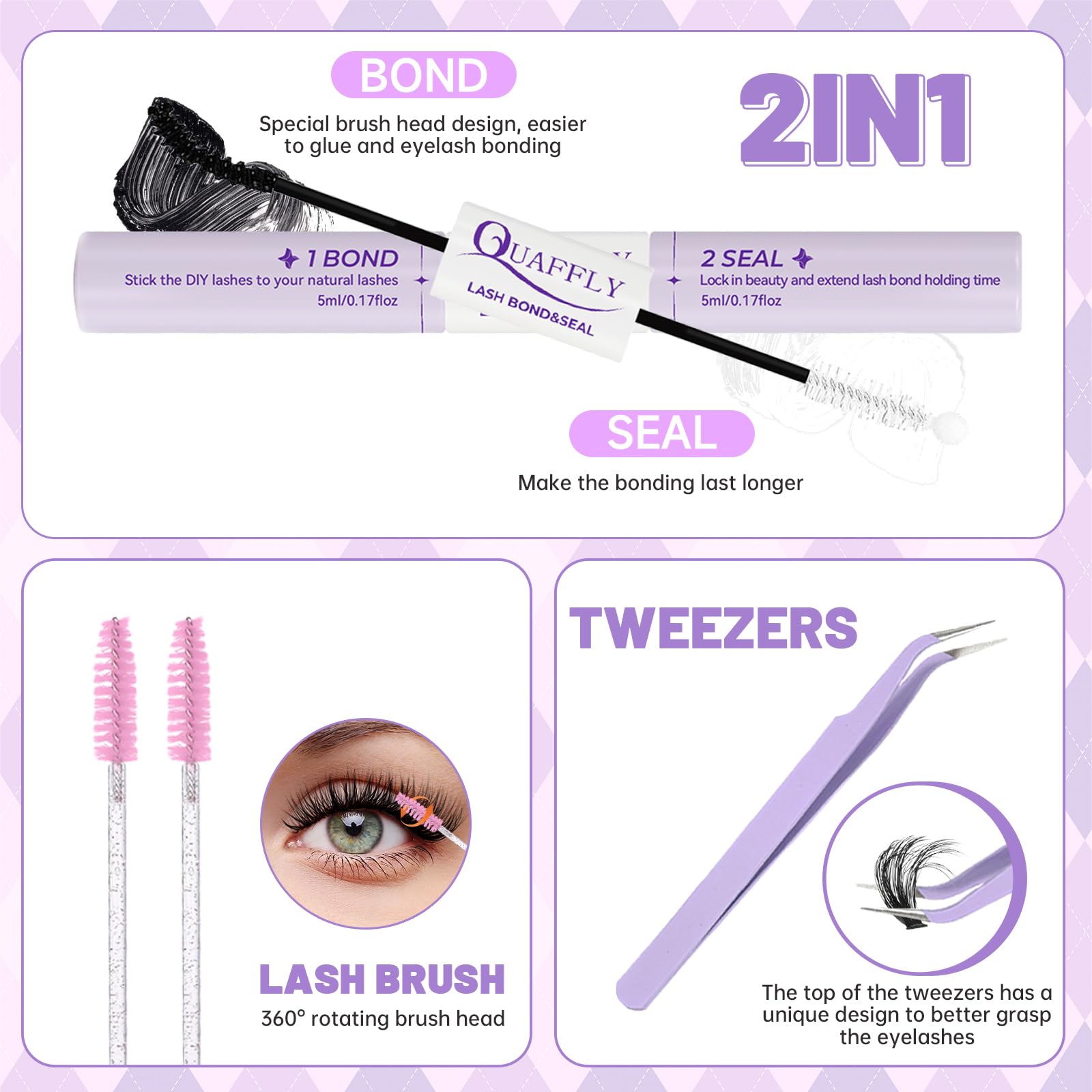 QUAFFLY dual brushes simplify blending and cleanup after application.