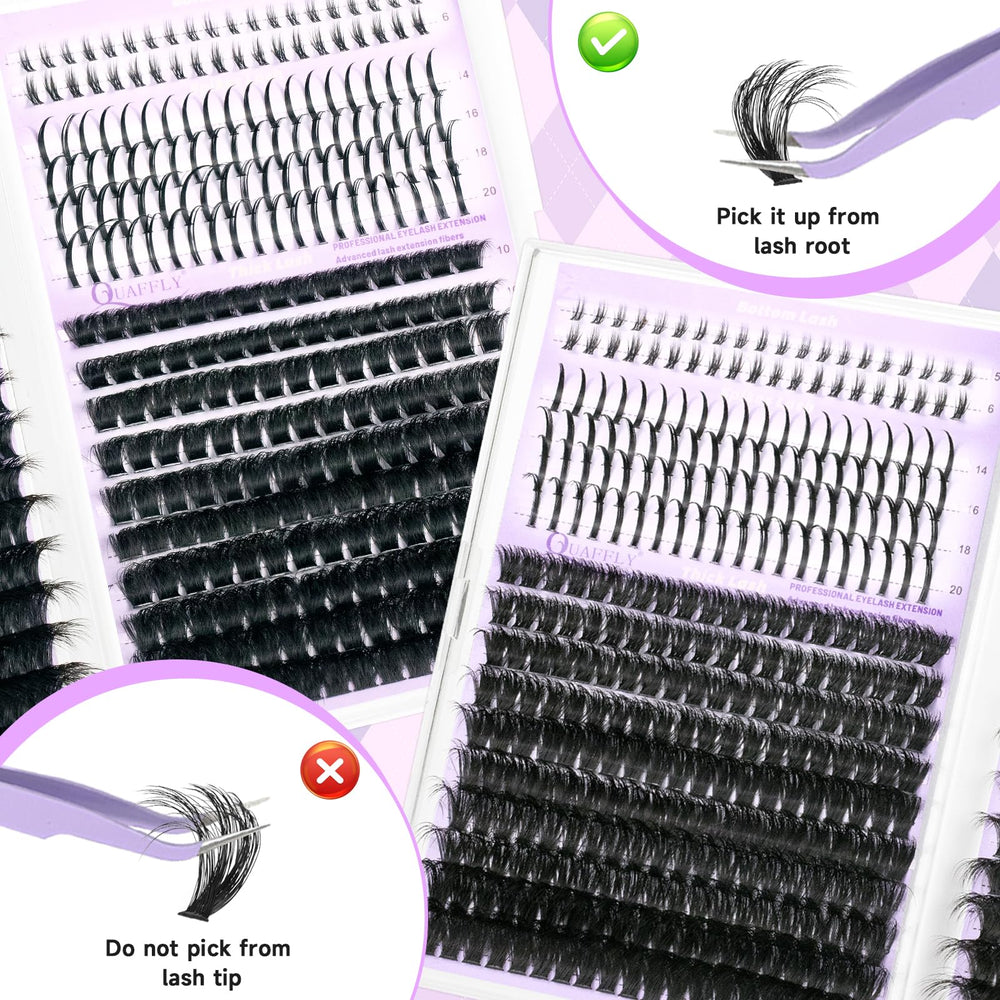 QUAFFLY precision tweezers aid accurate placement during application.
