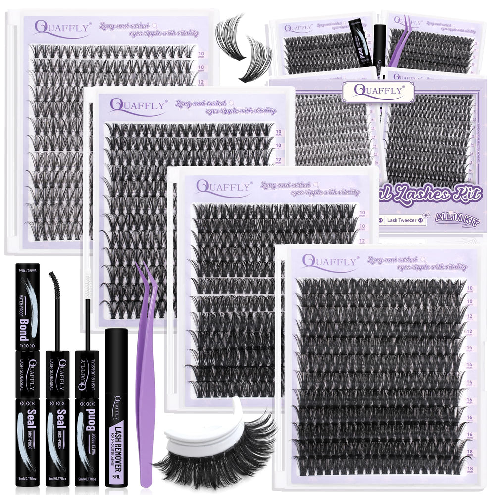 QUAFFLY Lash Extension Kit 960Pcs front view shows complete set for diverse looks