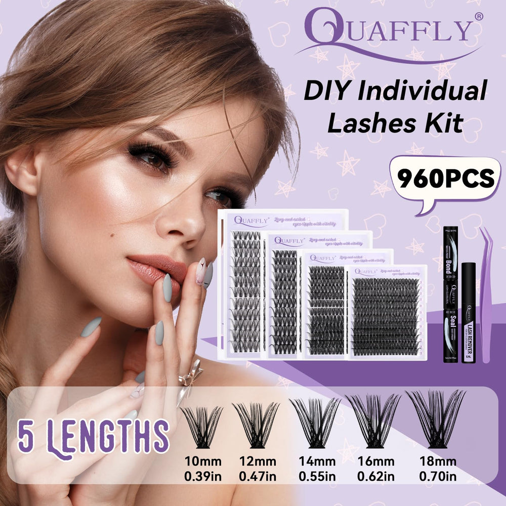 QUAFFLY Lash Extension Kit tweezers closeup highlights precise placement tool
