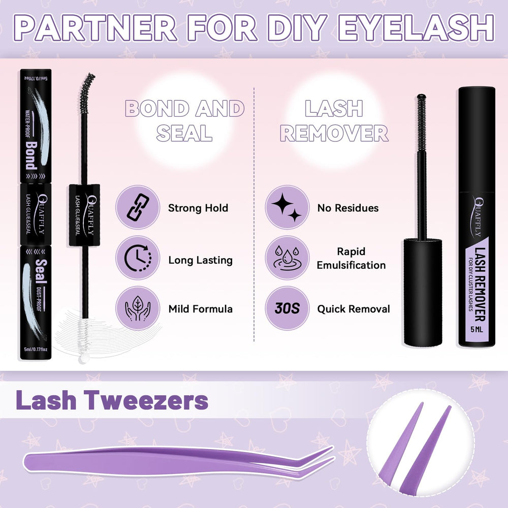QUAFFLY Lash Extension Kit wear test photo shows durable lashes