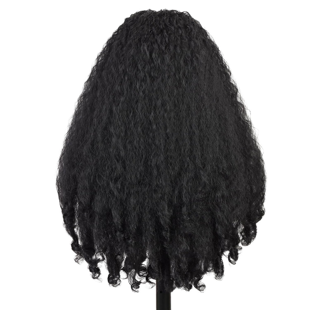 Quantum Love curly headband wig showcases natural hairline without lace for easy wear