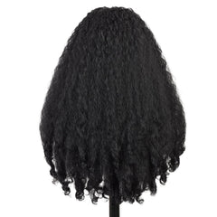 Quantum Love curly headband wig showcases natural hairline without lace for easy wear