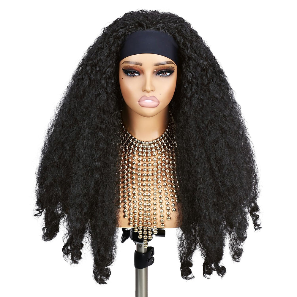 Quantum Love glueless headband wig with magic tape for quick, secure styling