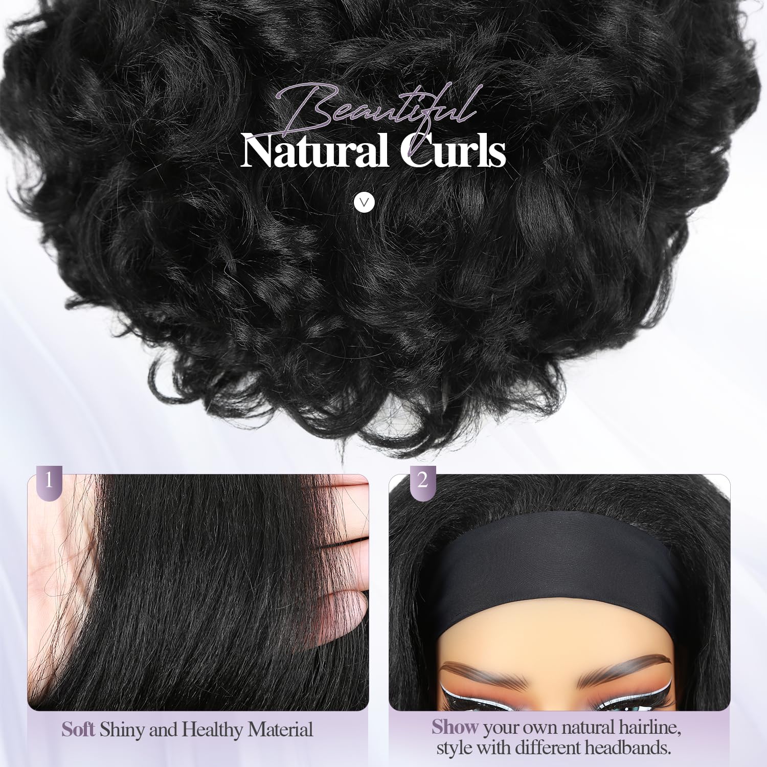 Quantum Love Yaki Curly Headband Wig care tip for flattened curls after shipping