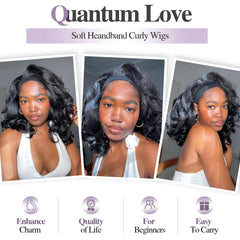 Quantum Love Yaki Curly Headband Wig realistic curls without lace