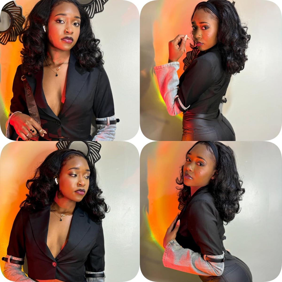 Quantum Love Yaki Curly Headband Wig packaging and random headband included