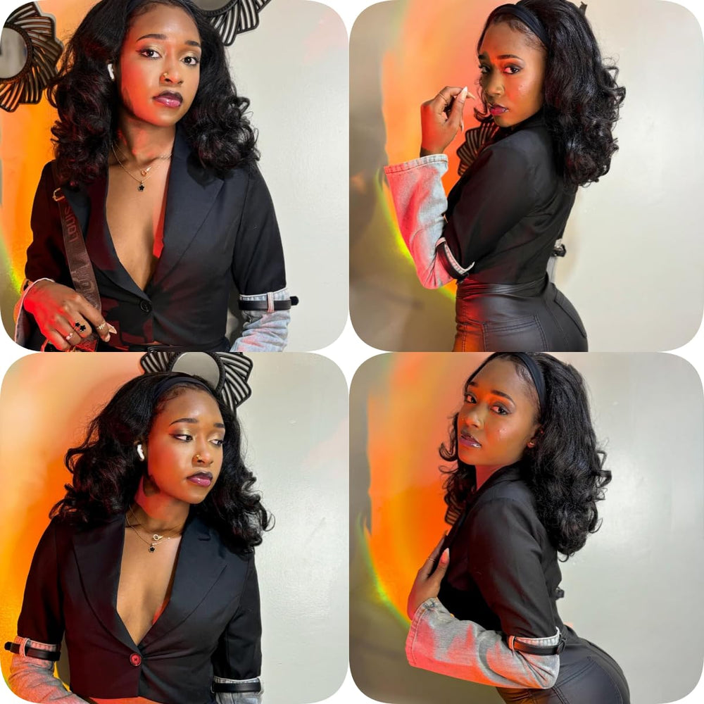 Quantum Love Yaki Curly Headband Wig packaging and random headband included