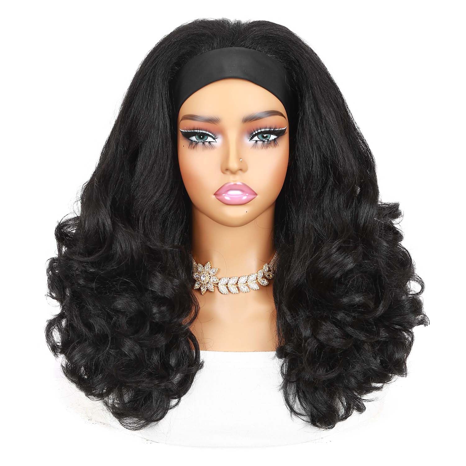Quantum Love Yaki Curly Headband Wig silky curls with tangle-free feel