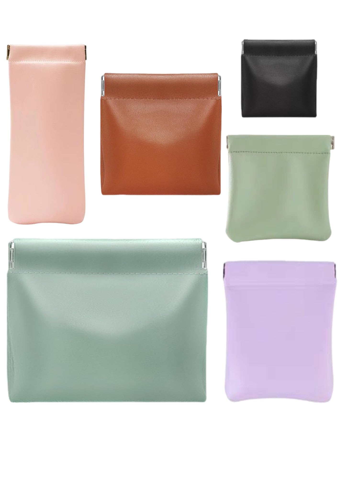 Quarter Rainbow 6-piece purse makeup bags with snap closure for secure daily use