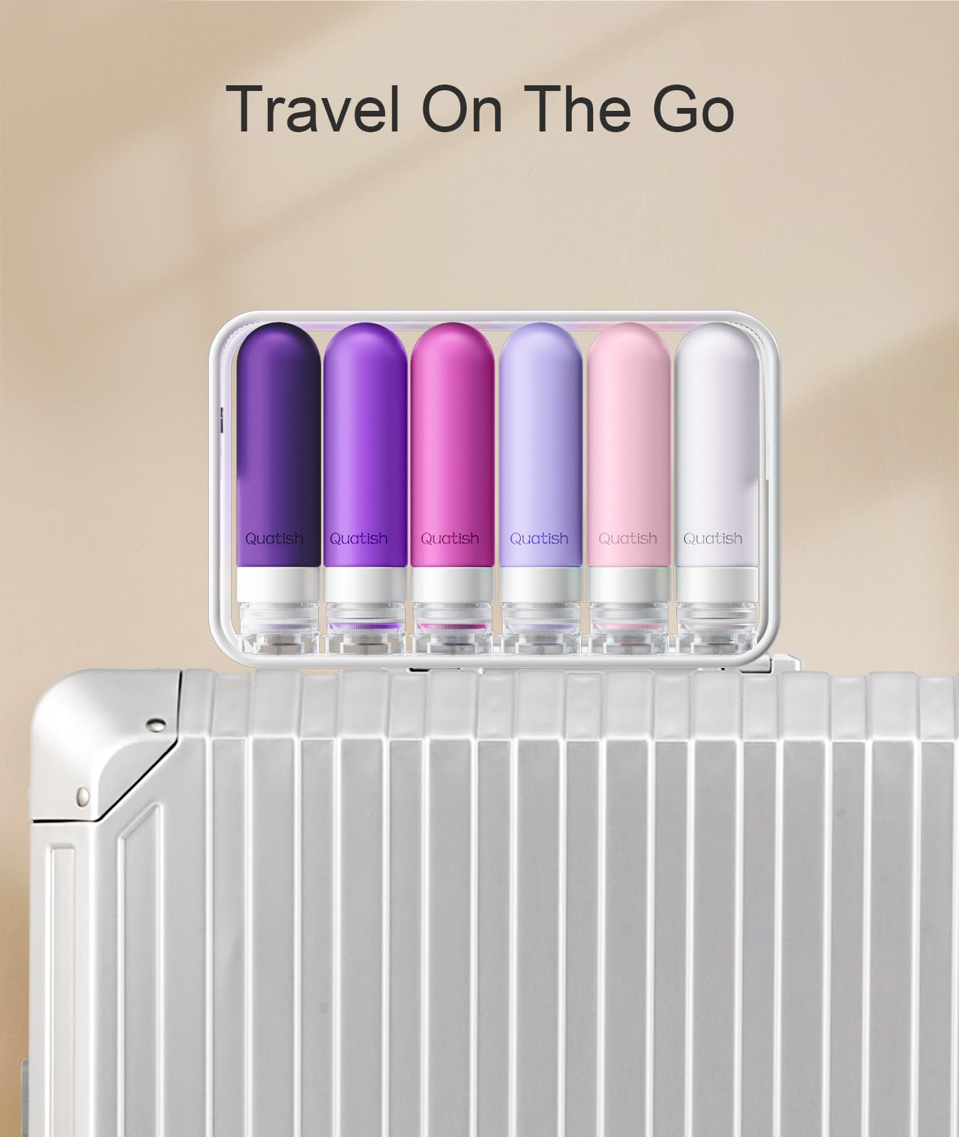 Quatish easy-clean travel containers support clutter-free packing and mess-free use.