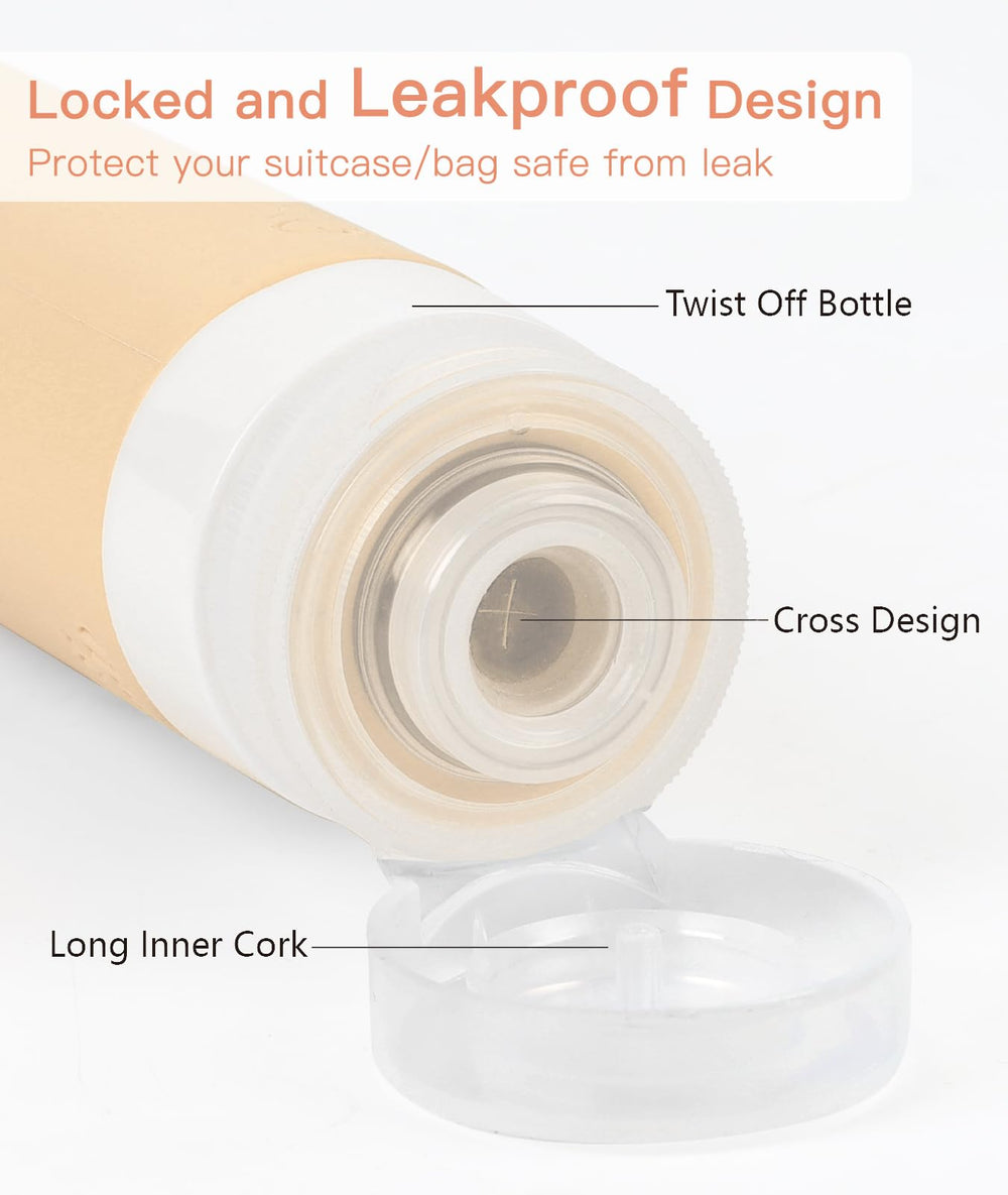 Quatish four-pack, TSA-approved brown bottles for compact travel.