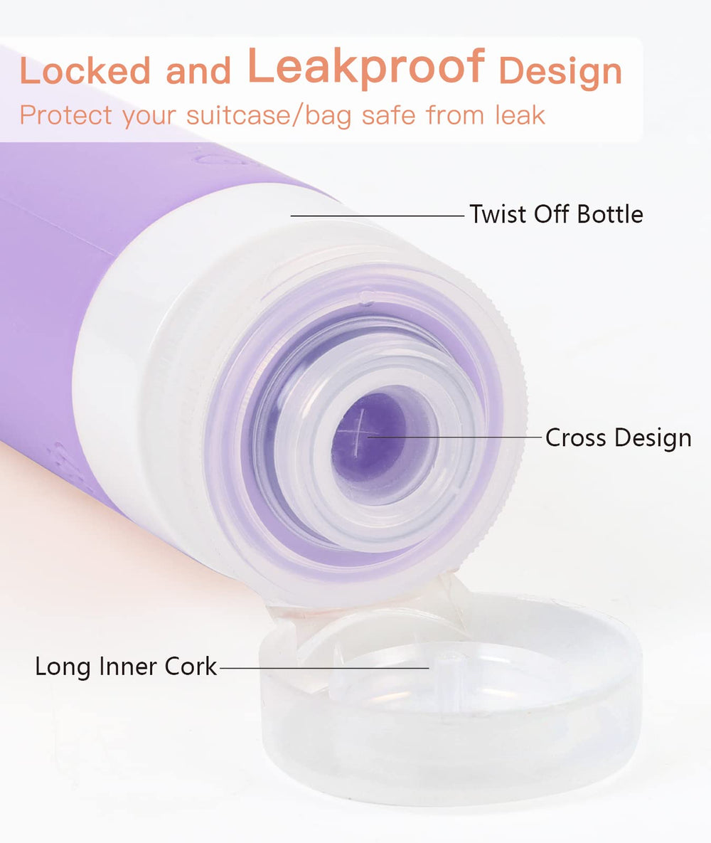 Quatish cross-orifice cap dispenses precise amount for travel.