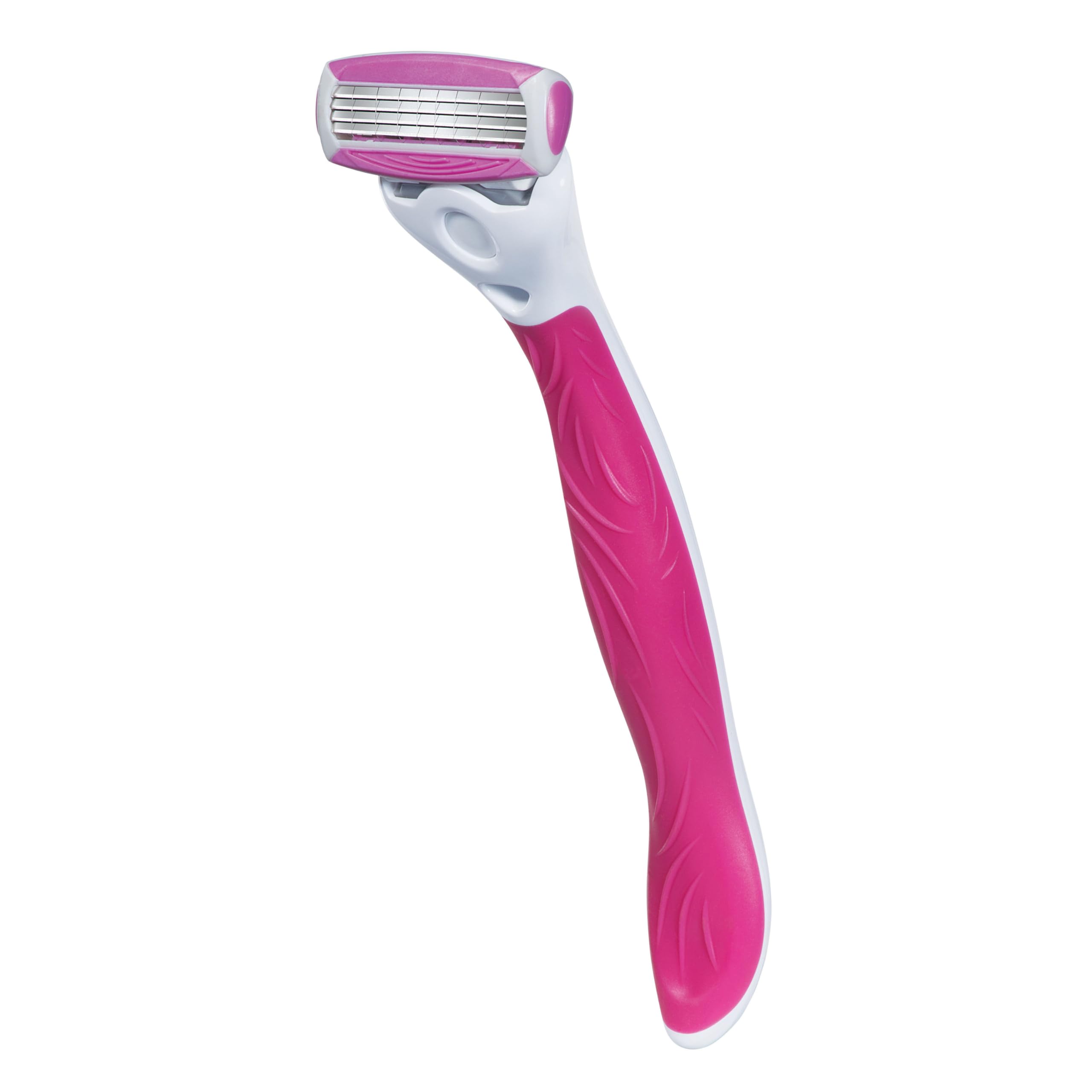 Quattro for Women razor with ergonomic grip reduces slips for confident shaving.