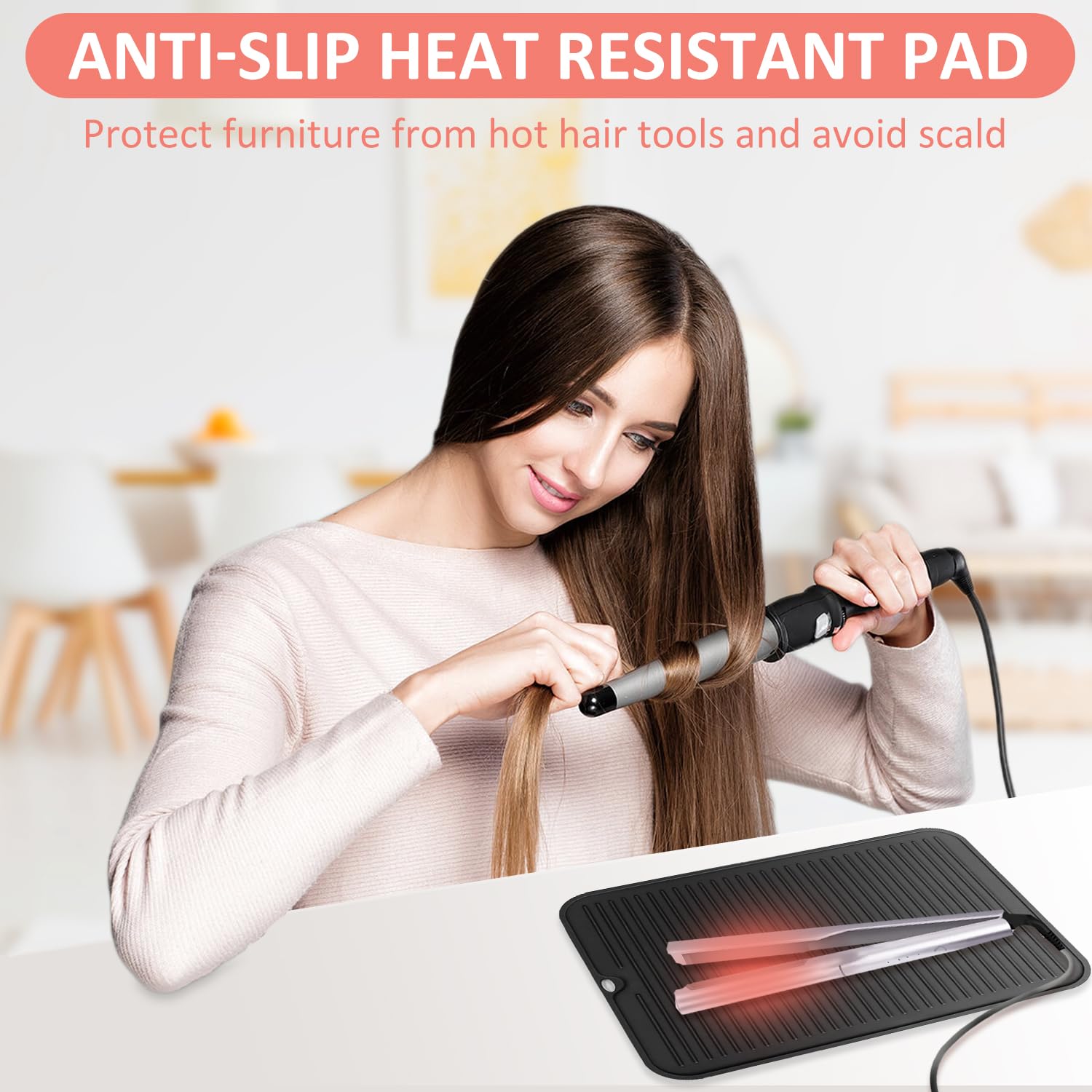 Quccefods travel-friendly roll-up mat in bag for styling on the go